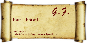 Geri Fanni névjegykártya